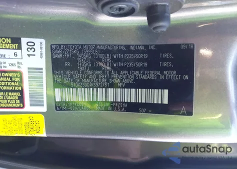 2019 Toyota Sienna Se Premium 8 Passenger из США, поврежденный, VIN 5TDXZ3DC4KS972761